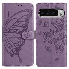 Google Pixel 10 Pro XL/ 9 Pro XL Fodral Fjäril Tryck Lila