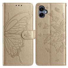 Samsung Galaxy A07 Fodral Med Fjäril Tryck Guld