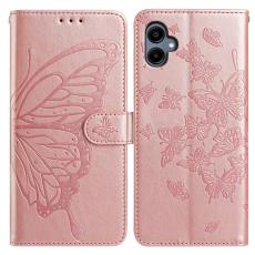 Samsung Galaxy A07 Fodral Med Fjäril Tryck Roséguld