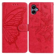 Samsung Galaxy A07 Fodral Med Fjäril Tryck Röd