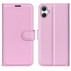 Samsung Galaxy A07 Fodral Litchi Läder Ljus Rosa