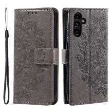 Samsung Galaxy S25 FE Fodral Mandala Läder Grå