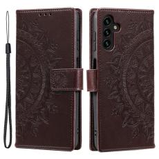 Samsung Galaxy S25 FE Fodral Mandala Läder Brun