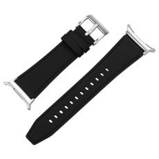 Galaxy Watch 8 46/44/40 mm Armband Äkta Läder Svart