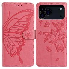 iPhone 17 Pro Fodral Med Fjäril Tryck Rosa