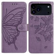 iPhone 17 Pro Fodral Med Fjäril Tryck Lila
