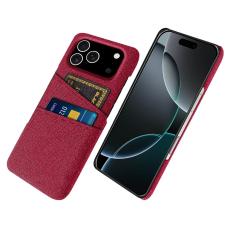 iPhone 17 Pro Skal Med Kortfack Tygbelagt Röd