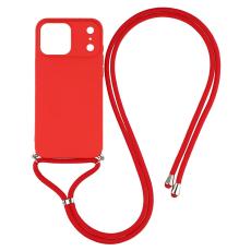 iPhone 17 Pro Skal Med Mobilsnöre TPU Röd