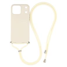 iPhone 17 Pro Skal Med Mobilsnöre TPU Vit