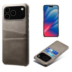 iPhone 17 Pro Max Skal Med Kortfack Läder Grå