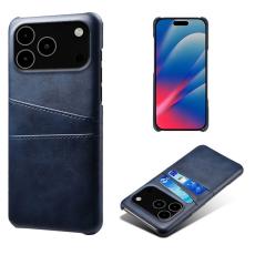 iPhone 17 Pro Max Skal Med Kortfack Läder Blå