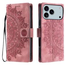 iPhone 17 Pro Max Fodral Mandala Läder Roséguld