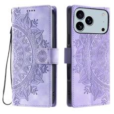 iPhone 17 Pro Max Fodral Mandala Läder Lila