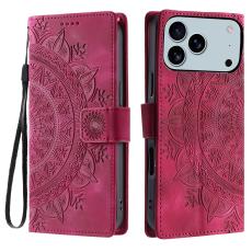 iPhone 17 Pro Max Fodral Mandala Läder Rosa