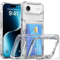 iPhone Air Skal Kickstand Med Kortfack Transparent