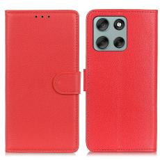 Motorola Moto G56 5G Fodral Litchi Läder Röd