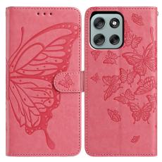 Motorola Moto G56 5G Fodral Fjäril Tryck Rosa