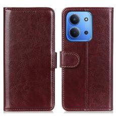 Xiaomi Redmi 15C Fodral Crazy Horse Läder Brun