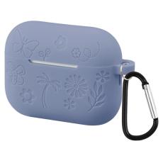 AirPods Pro 3 Skal Med Blommigt Tryck Silikon Lavendel Grå