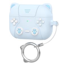 AirPods Pro 3 Skal Silikon Med Nyckelring Katt Blå