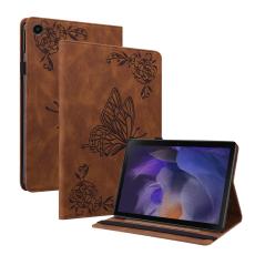 Samsung Galaxy Tab A11 / A9 Fodral Butterfly Flower Brun