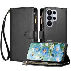 Samsung Galaxy S26 Ultra Fodral Multifunktionellt L&auml;der Svart