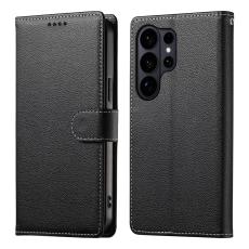 Samsung Galaxy S26 Ultra Pl&aring;nboksfodral L&auml;der Svart