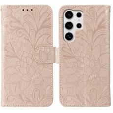 Samsung Galaxy S26 Ultra Fodral Med Blommigt Tryck Ros&eacute;guld