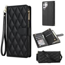 Samsung Galaxy S26 Ultra Fodral Rhombus L&auml;der Svart
