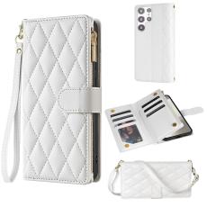 Samsung Galaxy S26 Ultra Fodral Rhombus L&auml;der Vit