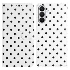 Samsung Galaxy S26 Pro Fodral Polka Dot L&auml;der Vit/Svart