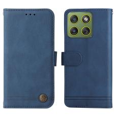 Motorola Edge 70 Fodral Skin Touch L&auml;der Bl&aring;