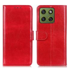 Motorola Edge 70 Fodral Crazy Horse L&auml;der R&ouml;d