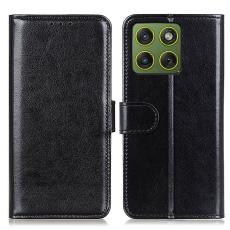 Motorola Edge 70 Fodral Crazy Horse L&auml;der Svart