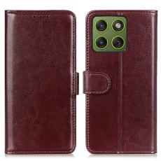 Motorola Edge 70 Fodral Crazy Horse L&auml;der Brun