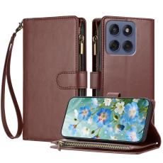 Motorola Edge 70 Fodral Multifunktionellt L&auml;der Brun