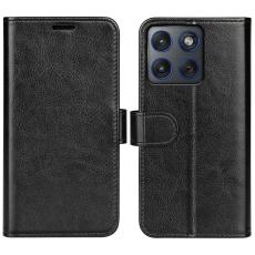 Motorola Edge 70 Fodral Crazy Horse L&auml;der Svart