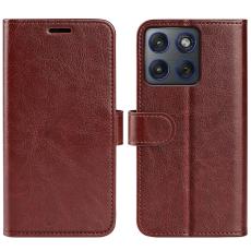 Motorola Edge 70 Fodral Crazy Horse L&auml;der Brun