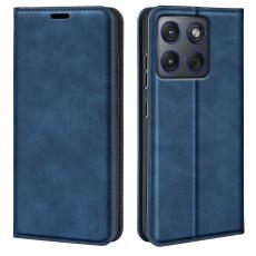 Motorola Edge 70 Fodral Flip Skin Touch L&auml;der Bl&aring;