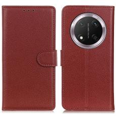 Honor Magic7 Lite Fodral Litchi L&auml;der Brun