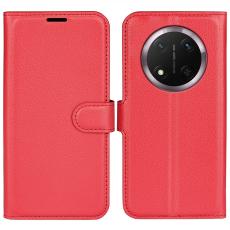 Honor Magic7 Lite Fodral Litchi L&auml;der R&ouml;d