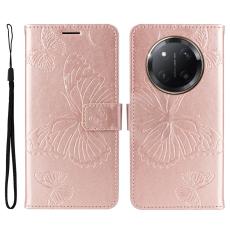 Honor Magic7 Lite Fodral Med Fj&auml;ril Tryck Ros&eacute;guld