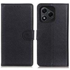 Honor 400 Lite Fodral Litchi L&auml;der Svart