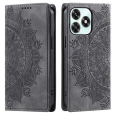 Honor X5c Plus Fodral Flip Mandala L&auml;der Gr&aring;