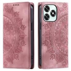Honor X5c Plus Fodral Flip Mandala L&auml;der Ros&eacute;guld