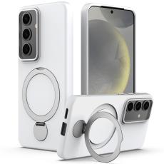 Samsung Galaxy S25 / S24 Skal MagSafe Kickstand Hybrid Vit