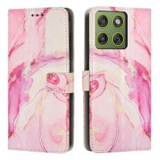 Motorola Edge 70 Fodral L&auml;der Marmor Ros&eacute;guld