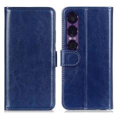 Sony Xperia 1 VII Fodral Crazy Horse L&auml;der Bl&aring;