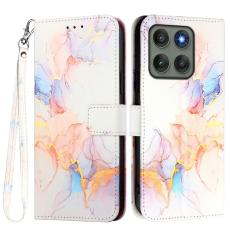 Motorola Edge 60 Pro Fodral L&auml;der Marmor Vit