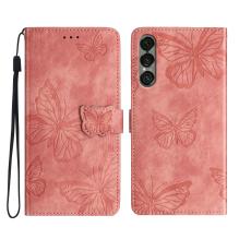 Sony Xperia 1 VII Fodral Fj&auml;ril Tryck Rosa